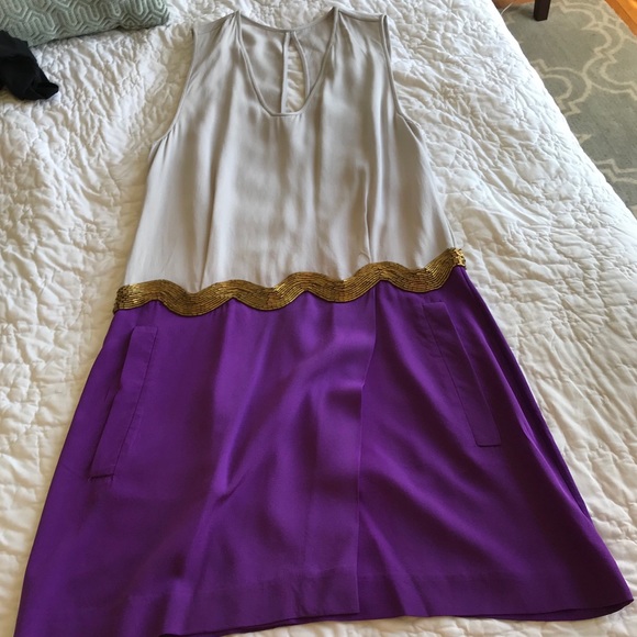 DVF sheath dress with gold detailing and pockets - Picture 4 of 5